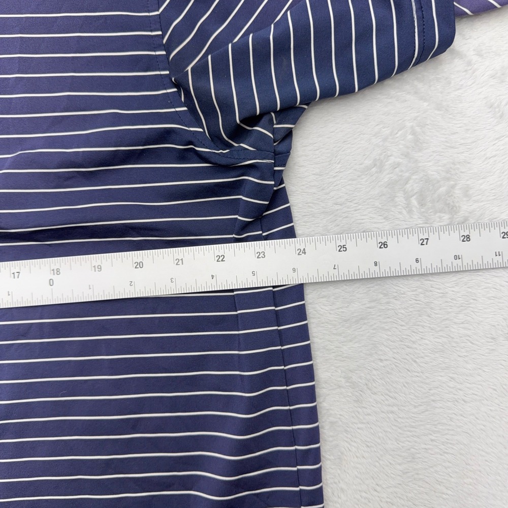 Peter Millar Polo Mens XL Navy Blue Summer Comfort Striped Short Sleeve Shirt - Picture 5 of 6